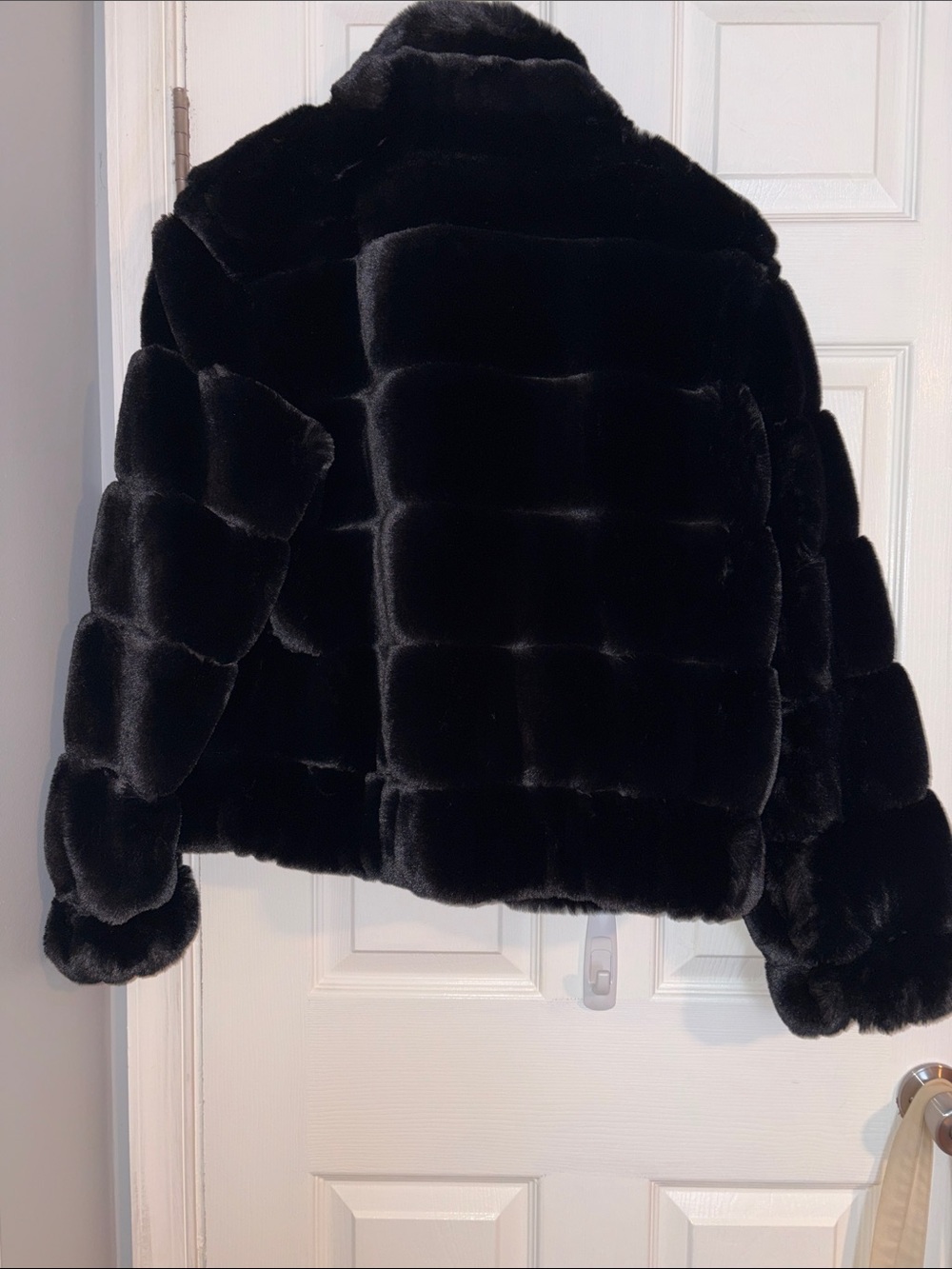 Calvin Klein Black Faux Fur Teddy Jacket - Picture 3 of 8